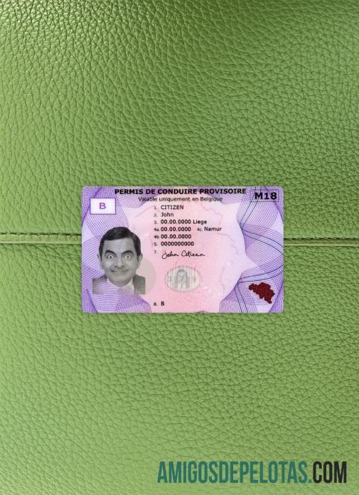 Carta de condução provisória da Bélgica fotolook frente amostra